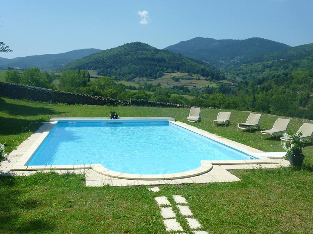 Manoir Majestueux A Satillieu Avec Piscine Privee Buitenkant foto